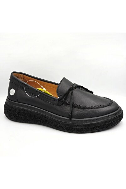 Mammamia D26YA-7735 Μαύρα γυναικεία καθημερινά casual παπούτσια από γνήσιο δέρμα