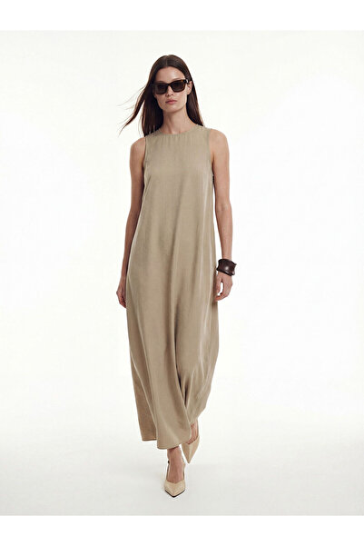 LC Waikiki فستان LCW Modest Green Modal Blend بقصة A مع تفاصيل NEVAVM - S6A71...