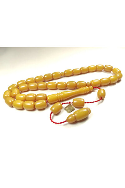 İskeçe Tesbih Έργο του δασκάλου Χαλίλ Χιλμί με υπογραφή, Κεχριμπάρι σε αντίθε...