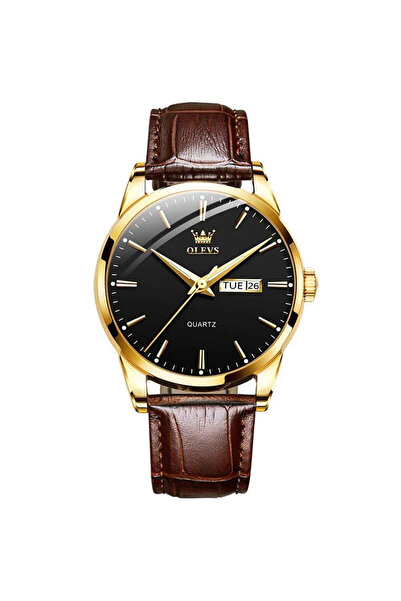OLEVS 6898 Ανδρικό Ρολόι – Πολυτελές Ρολόι Χαλαζία, Δερμάτινο Λουράκι, Αδιάβρ...