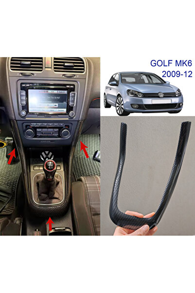 GCP German Car Parts Golf 6 Orta Konsol Çerçevesi Karbon Kaplama - Golf 6 Vit...