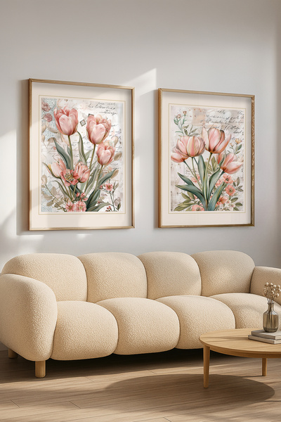 STARYUNA Ξύλινο Πλαίσιο με Λουλούδια Vintage Σετ Ζωγραφικής για Σαλόνι Yuna685