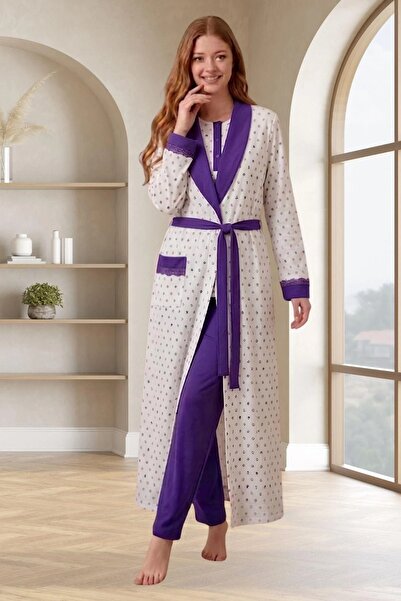 By Mecit Pijama Γυναικεία Πιτζάμες Μεγάλου Μεγέθους με Λεπτομέρεια από Γκουπέ...