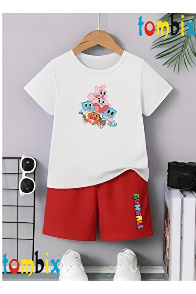 tombix New Gummbale Printed T-Shirt Shorts Summer Children's Set