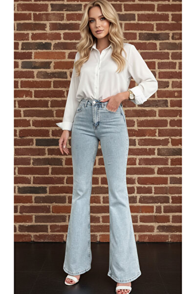 geenz manifacture Ngbutika Kar Mavi Ισπανικό ελαστικό παντελόνι τζιν με ψηλή ...