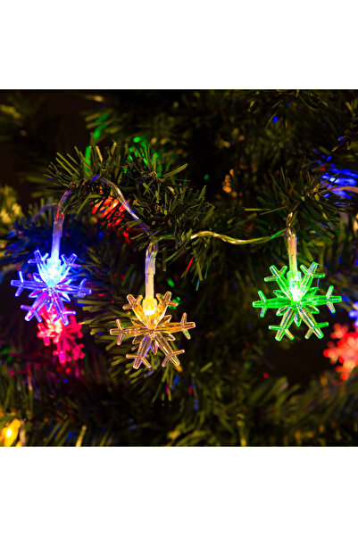Phenom Φωτοσειρά 20 LED Πολύχρωμες νιφάδες χιονιού με μπαταρίες 2μ LIGHTING T...
