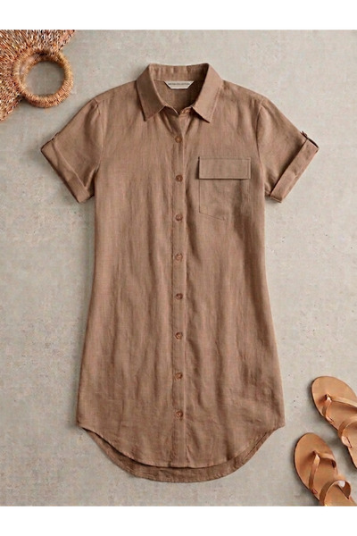 meysa collection Meysa Kadın Müslin Yazlık Gömlek Elbise - %100 Pamuklu Nefes...