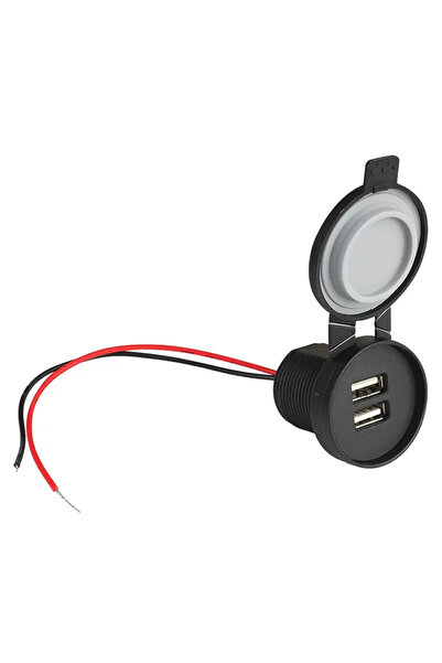 LTC Πρίζα αυτοκινήτου / μοτοσικλέτας / σκάφους IP67 2x USB 5V /2.4A 42x42x44m...