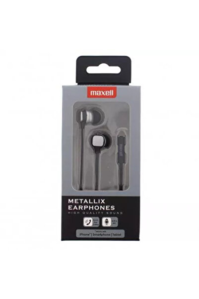 Maxell Ακουστικά Metallix γκρι με επίπεδο καλώδιο και μικρόφωνο