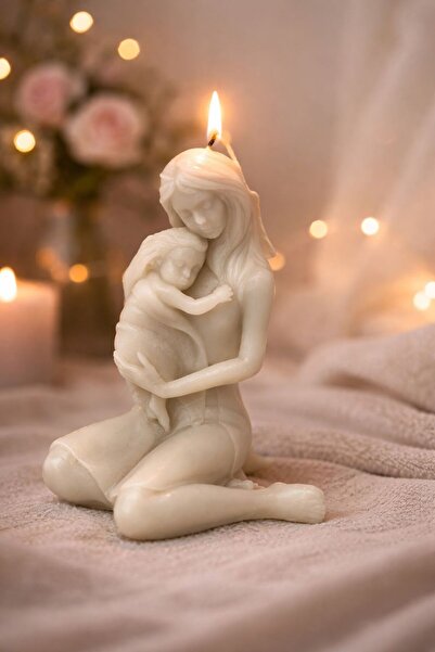 SCA CANDLE Dekoratif Mum Anne çoçuk mum melek mum Açık Gri Renk