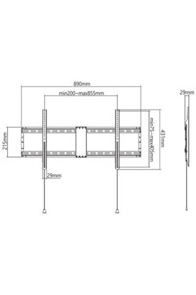 Gembird Βάση/Στήριγμα τηλεόρασης/οθόνης WM-90F-01 2,29 μ. (90 " Μαύρο
