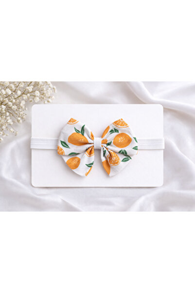 ues Κορδέλα μαλλιών μπαντάνα με φιόγκο σε πορτοκαλί σχέδιο για κοριτσάκι