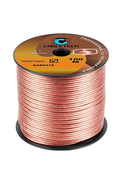 Cabletech Speaker cable 10m 1.5mm x2 transparent copper KAB0319-10