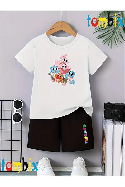tombix New Gummbale Printed T-Shirt Shorts Summer Children's Set