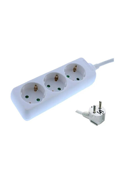 Well Prelungitor cu 3 prize, 3m, 3xG1.5mm, alb, 3500W, 16A, EXTS-3S3M-WL