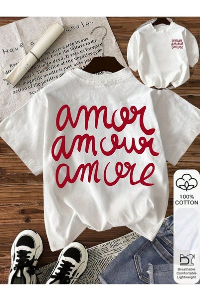 shams style تي شيرت OMOR بطباعة للجنسين (للجنسين)