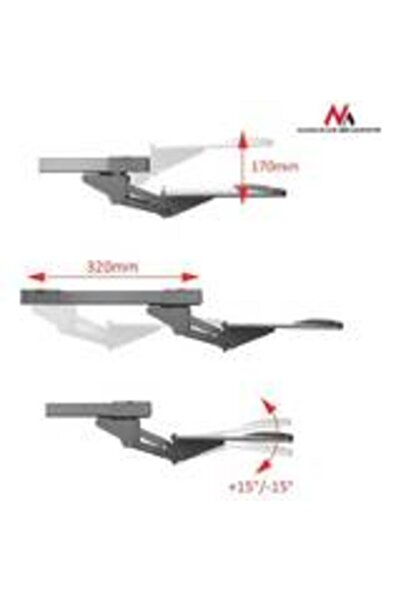 Maclean Стойка за телевизор/монитор, метална, с държач за клавиатура MC-757, ...