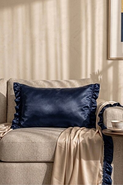 Cherry Bloom Cotton Σατέν Ορθογώνια Μαξιλαροθήκη με Βολάν 45 x 25