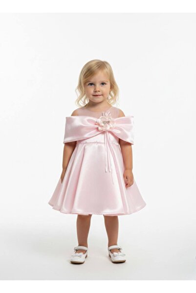 BİLGEN Style Κοριτσίστικο Σατέν Φλοράλ Νυφικό για Ειδική Περίσταση