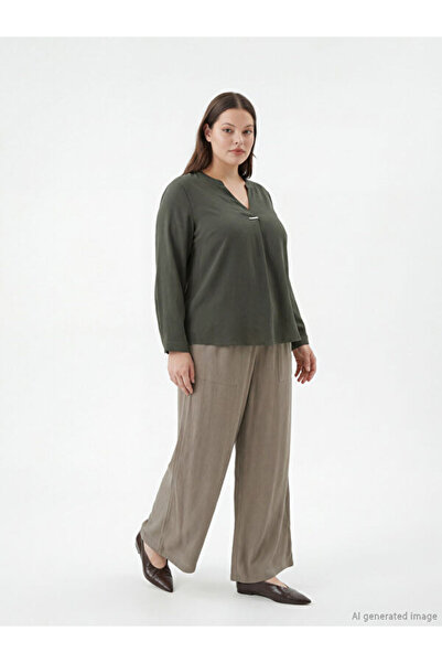 LC Waikiki I Beli Corded Wide Leg Women's Trousers from Freezen Store