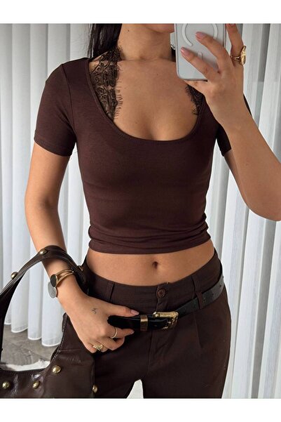 BE CHİC ΓΥΝΑΙΚΕΙΑ ΜΠΛΟΥΖΑ ΜΕ ΤΕΤΡΑΓΩΝΟ ΓΙΑΚΑ, ΔΑΝΤΕΛΕΣ ΣΤΟ ΛΑΙΜΟ, ΚΟΝΤΟ ΜΑΝΙΚ...