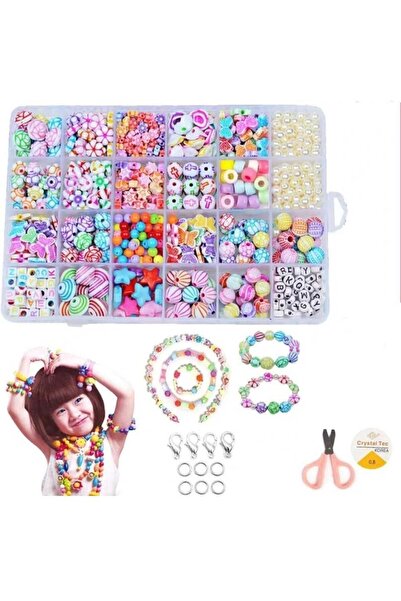 yiğit aksesuar Σετ Χόμπι με Παστέλ Χάντρες και Πέρλες για Κολιέ και Βραχιόλια...