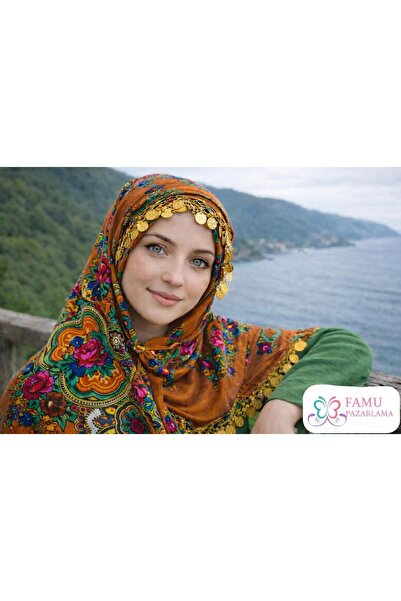 FAMU PAZARLAMA Lyrali Brown Writing Scarf