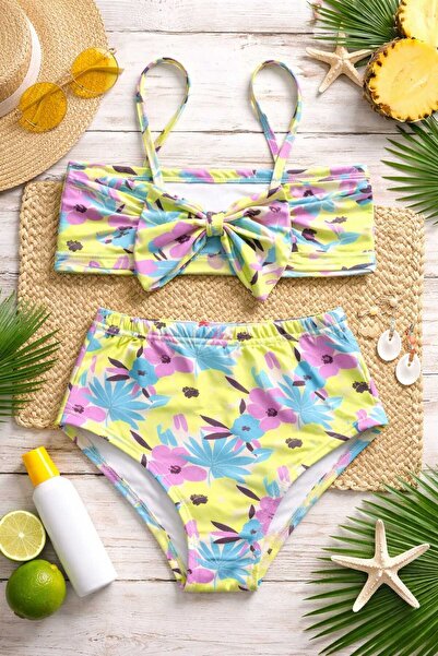 GHAND Girl's Swimsuit Patterned Summer Sea Pool Swimsuit (Ages 1-7)