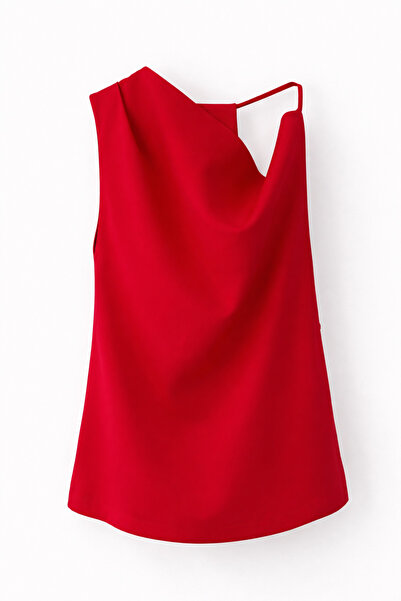 HAZELANNA Κόκκινη ντραπέ μπλούζα με τιράντες