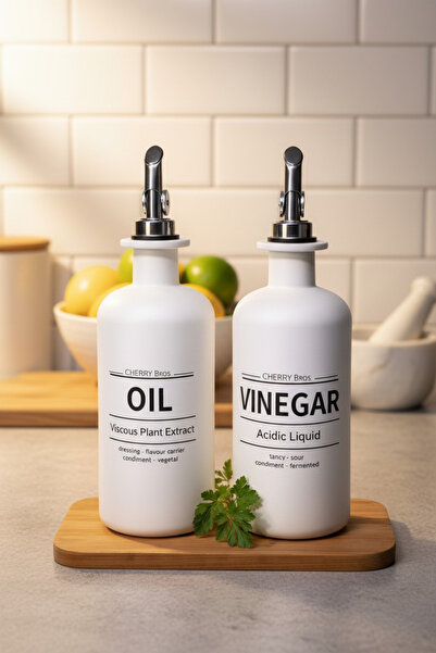 Paşabahçe 2’li Cam Yağdanlık & Sirkelik Seti 500 ml | Damlatmaz Paslanmaz Uç,...