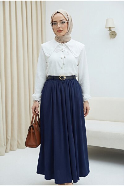 HİJABAYA Φούστα Tivil με ζώνη με αγκράφα, πλισέ, πλαϊνές τσέπες και φερμουάρ