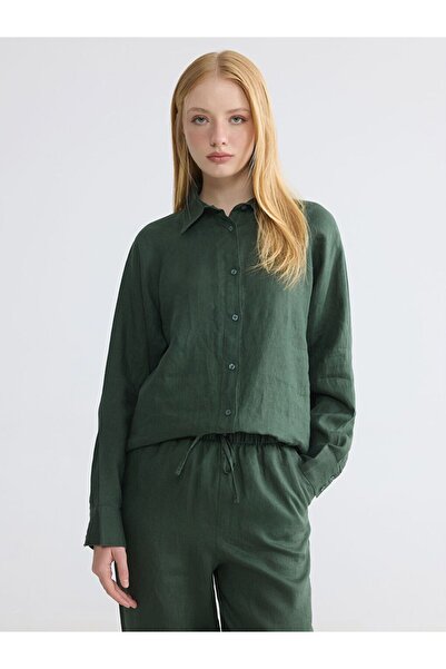 LC Waikiki LCW Modest Kadın Keten Gömlek