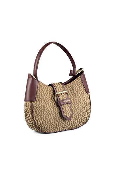Aigner AG Retro Classic All-Over Floral Print Crescent-Shaped Bag A Versatile...