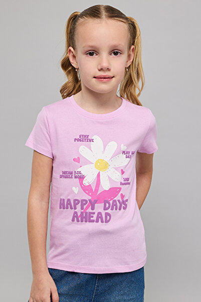 R&B Printed T-Shirt with Crew Neck and Short Sleeves