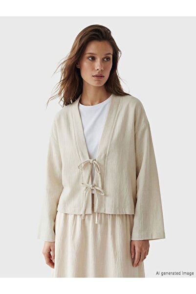 LC Waikiki LCW Modest Şal Yaka Oversize Kadın Kimono