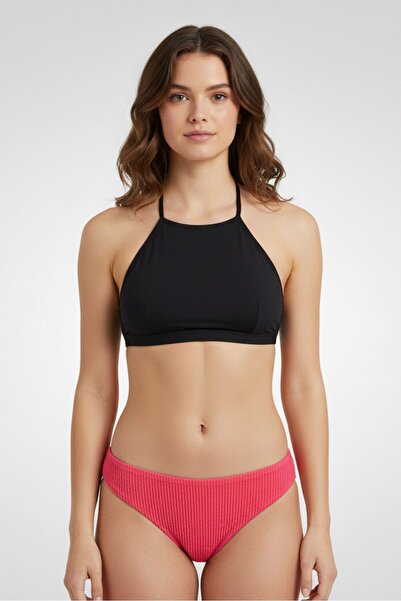 Don't Call Me Jennyfer Women Textured Bikini Bottom, Dark Pink