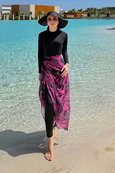 Şulemoda Giyim Μαγιό με κορδόνι περίσφιξης 3 τεμαχίων, φούξια