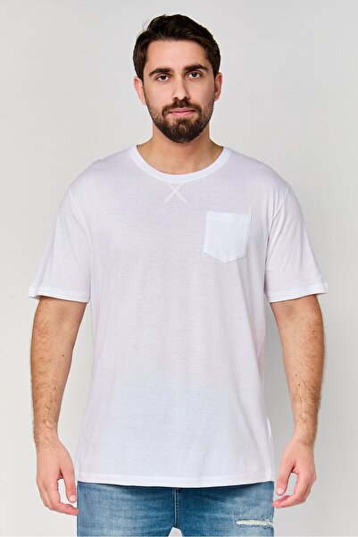 Brave Soul Men Crew Neck Short Sleeve Plain T-Shirt, White
