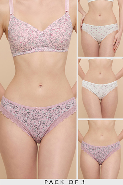 R&B 3 Pack Printed Brazilian Briefs