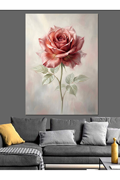 Artmeg Pânză decorativă cu trandafir roz elegant, de sine stătătoare - Tablou...