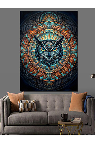 Artmeg Pânză decorativă cu model geometric Ochi de bufniță mistică - Tablou d...