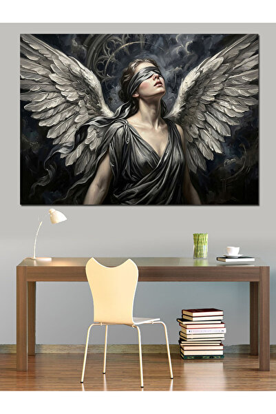 Artmeg Winged Woman and Mystical Sky Decorative Canvas - Mdf Wood Painting