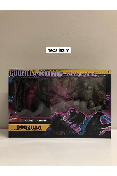 Hepsilazım 2 Adet Godzılla Kong Aksesuarlı Model Oyuncak