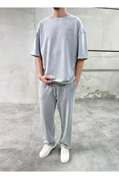 DIFRANSEL JEANS Washable Basic Light Gray Tracksuit Set