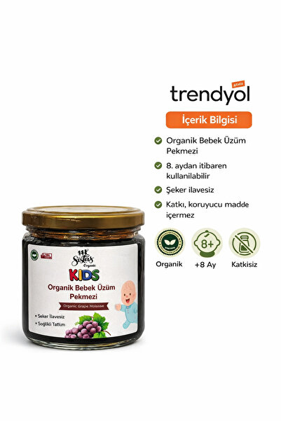 sistersorganic Sisters Organic Kids Organik Bebek Üzüm Pekmezi – Şeker İlaves...