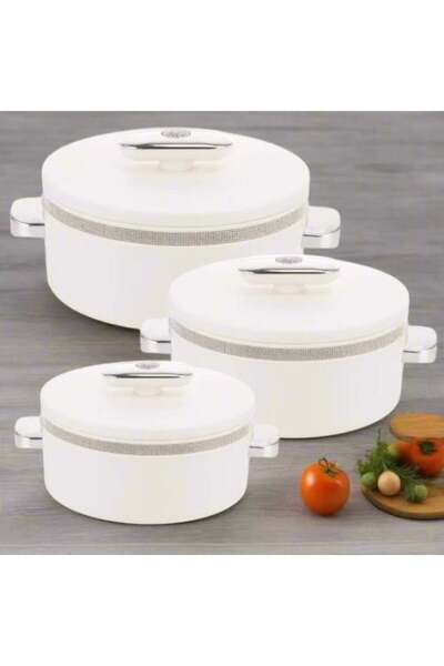 Nayasa Deluxe Saphire Insulated Stainless Steel Casserole Set of 3 pcs