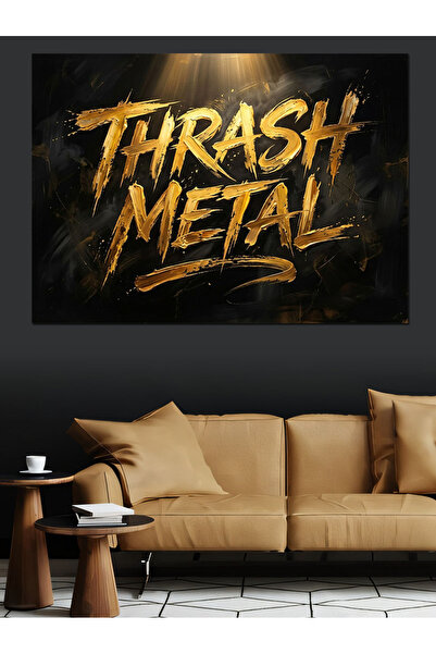 Artmeg Pânză decorativă cu design rebel scris în stil Thrash Metal - Masă din...