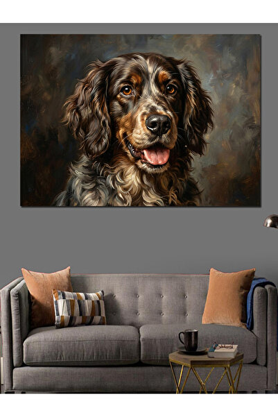 Artmeg Detailed Dog Portrait Charismatic Friend Decorative Canvas - Mdf Wood ...