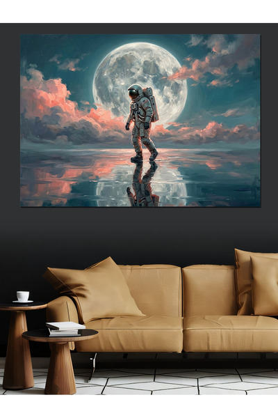 Artmeg Astronaut care merge pe suprafața lunii - Pictură decorativă pe pânză ...
