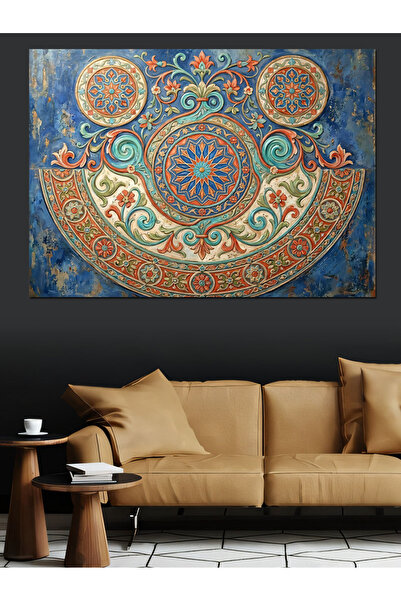 Artmeg Mandala mistică și pânză decorativă cu model etnic - Tablou din lemn MDF